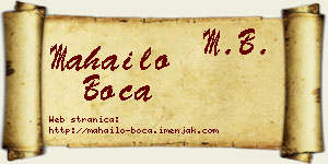 Mahailo Boca vizit kartica